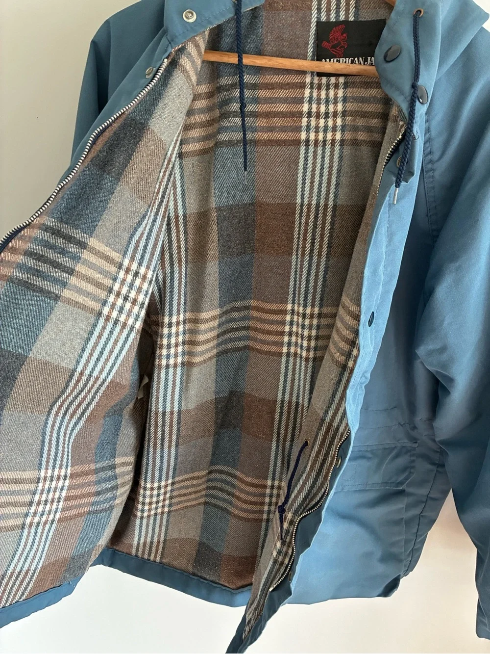 VTG 80s American Jac Mountain Parka Blue Jacket Lined XL Gorpcore *Clean, Flaws